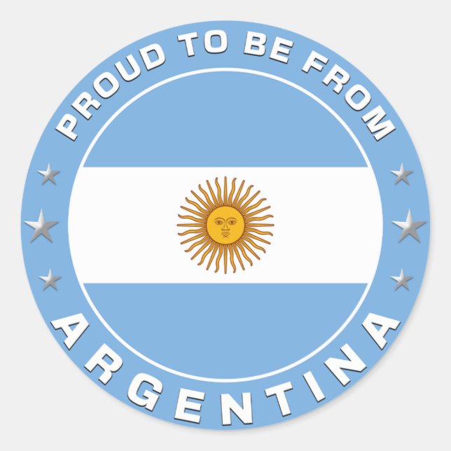 Proud To Be From Argentina Classic Round Sticker (Front)