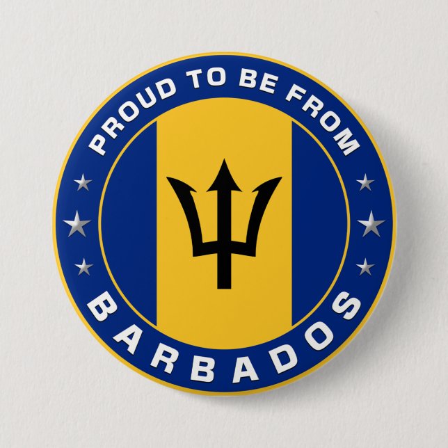 Proud To Be From Barbados 7.5 Cm Round Badge (Front)