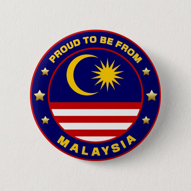 Proud To Be From Malaysia 6 Cm Round Badge (Front)