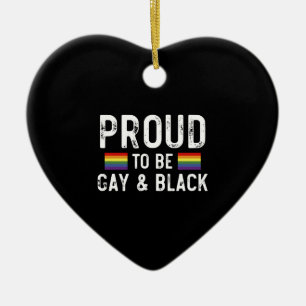 Proud To Be Gay And Black Ceramic Tree Decoration