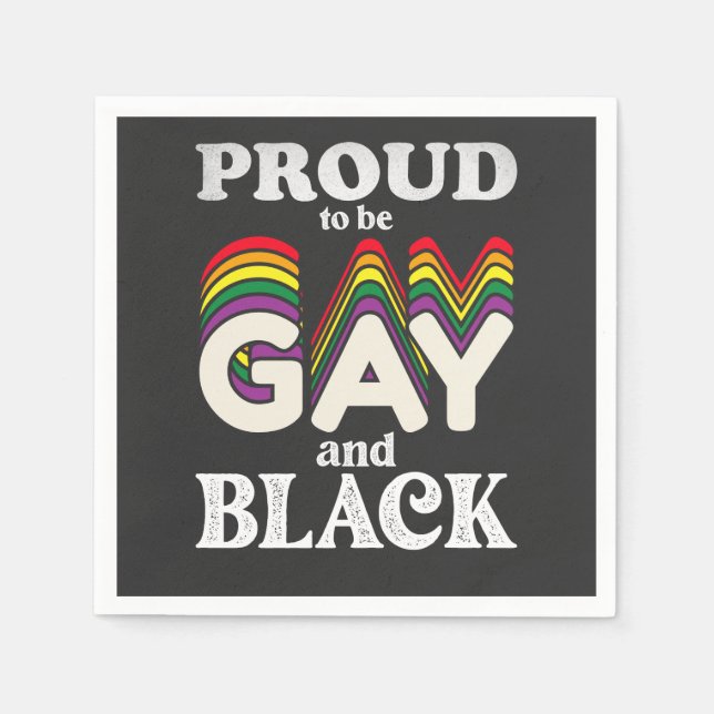 Proud To Be Gay And Black LGBT Pride Napkin (Front)