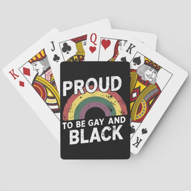 Proud To Be Gay And Black Pride Month 2025 Playing Cards (Back)