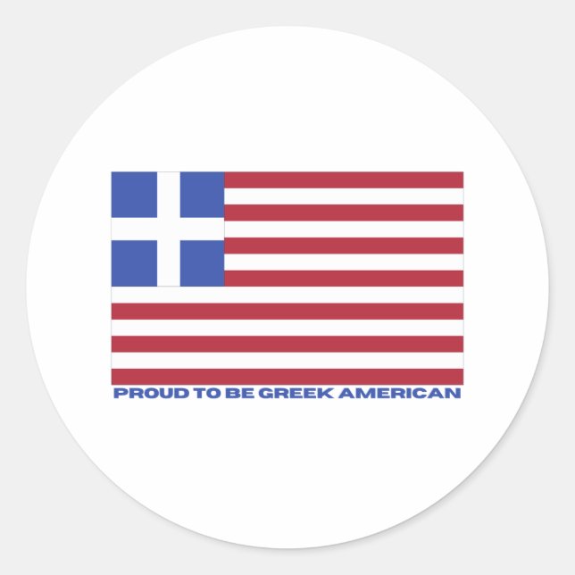 PROUD TO BE GREEK AMERICAN! CLASSIC ROUND STICKER (Front)