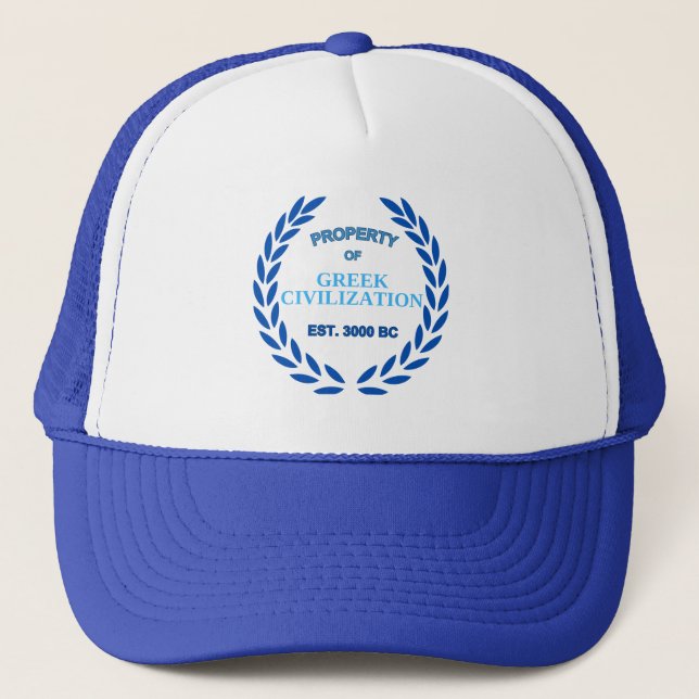 Proud to be Greek -Property of Greek Civilisation Trucker Hat (Front)
