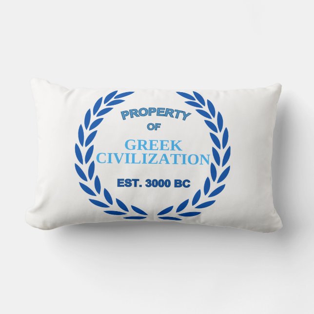 Proud to be Greek -Property of Greek Civilization Lumbar Cushion (Front)