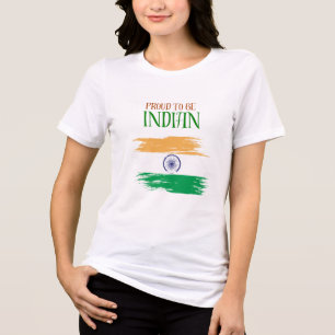 Proud to Be Indian Tricolor Women's T-Shirt  Tri-Blend Shirt