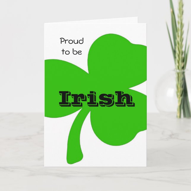 Proud to be Irish Card. Card (Front)