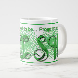 "Proud to be Irish" Ribbon Holiday Typography Large Coffee Mug