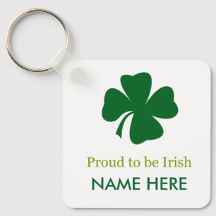 Proud to be Irish Shamrock Key Ring