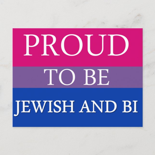 Proud To Be Jewish and Bi Postcard (Front)