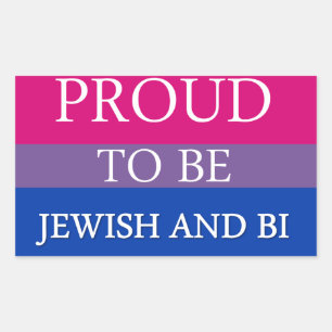 Proud To Be Jewish and Bi Rectangular Sticker