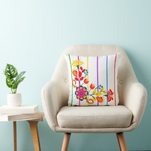 Proud to Be Latino Baby shower Floral & stripe Cushion