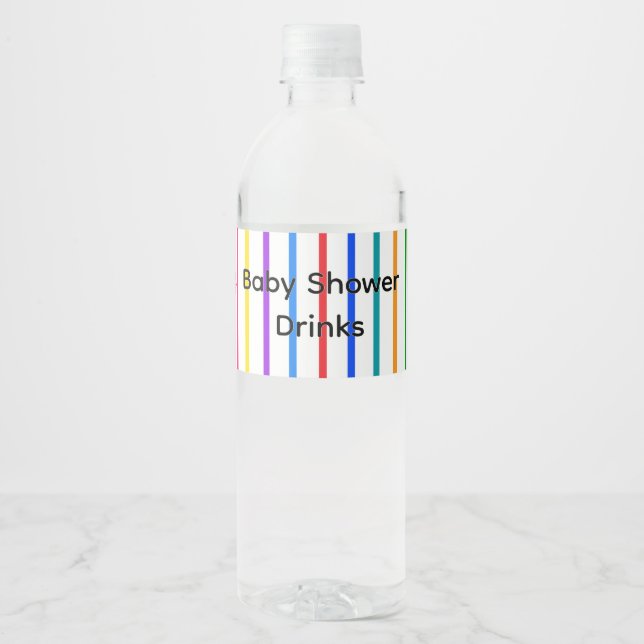 Proud to Be Latino Baby shower | Floral & stripe Water Bottle Label (Front)