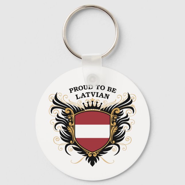 Proud to be Latvian Key Ring (Front)