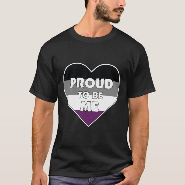Proud to Be Me ace (asexual) pride flag heart T-Shirt (Front)