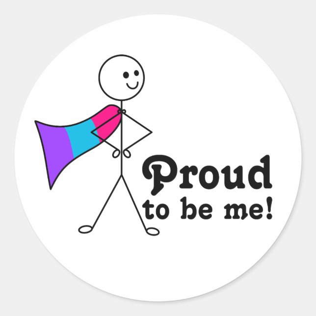 Proud to Be Me Androgyne Pride super hero  Classic Round Sticker (Front)