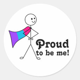 Proud to Be Me Androgyne Pride super hero  Classic Round Sticker