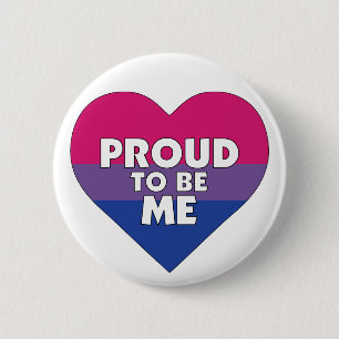Proud to Be Me bi (bisexual) pride flag heart 6 Cm Round Badge