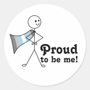 Proud to Be Me Demiboy Pride super hero Classic Round Sticker