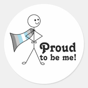 Proud to Be Me Demiboy Pride super hero Classic Round Sticker