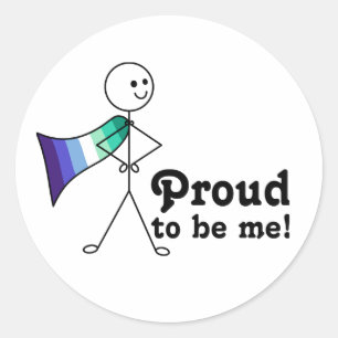 Proud to Be Me Gay Men Pride super hero Classic Round Sticker