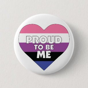 Proud to Be Me genderfluid pride flag heart 6 Cm Round Badge