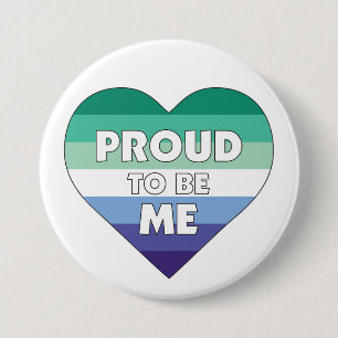 Proud to Be Me LGBTQ Gay Men Pride Heart 7.5 Cm Round Badge