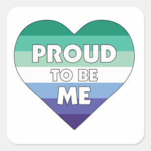 Proud to Be Me LGBTQ Gay Men Pride Heart Square Sticker