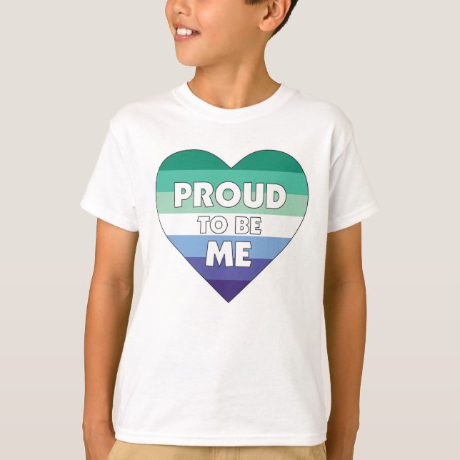 Proud to Be Me LGBTQ Gay Men Pride Heart T-Shirt (Front)
