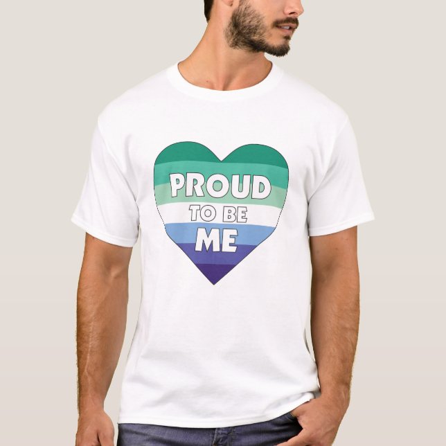 Proud to Be Me LGBTQ Gay Men Pride Heart T-Shirt (Front)