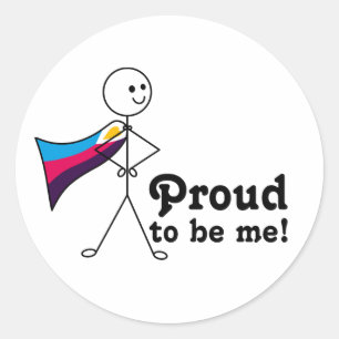 Proud to Be Me  Polyamory Pride flag super hero Classic Round Sticker