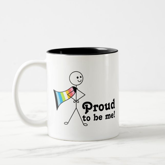 Proud to Be Me Queer Pride super hero  Two-Tone Coffee Mug (Left)