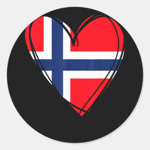 Proud to be norwegian dad mum boy kid cool norway classic round sticker