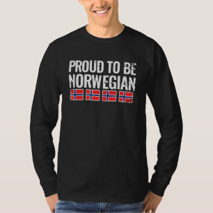 Proud To Be Norwegian Vintage Norway Flag T-Shirt