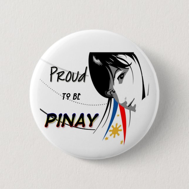 proud to be pinay 6 cm round badge (Front)