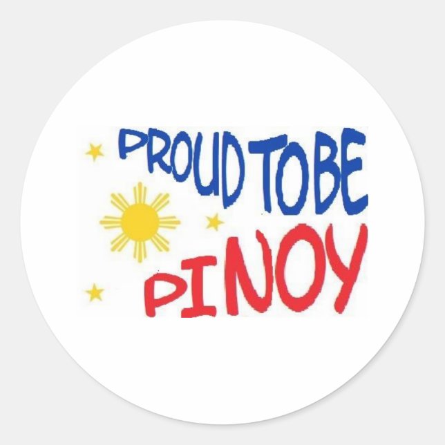 Proud to be Pinoy Classic Round Sticker (Front)