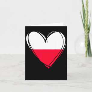 Proud to be polish love warsaw poland flag heart card