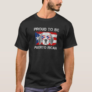Proud to be Puerto Rican Flag Dog Lover Puerto Ric T-Shirt