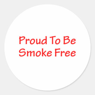 Proud to be smoke free classic round sticker