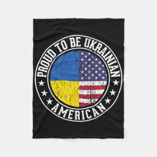 Proud To Be Ukrainian American Flag Colors Support Fleece Blanket
