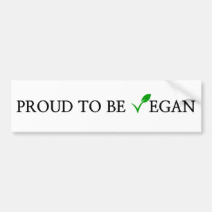 proud to be vegan white bumper sticker