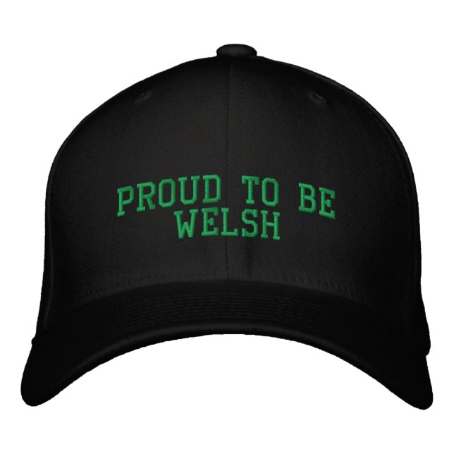 PROUD TO BE WELSH UK EMBROIDERED HAT (Front)