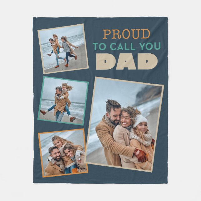 Proud to call you Dad Fleece Blanket (Front)