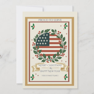 Proud to Serve Military Christmas Card