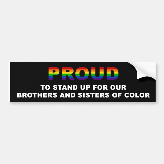 Proud To Stand Up For Our Brothers & Sisters Bumper Sticker (Front)