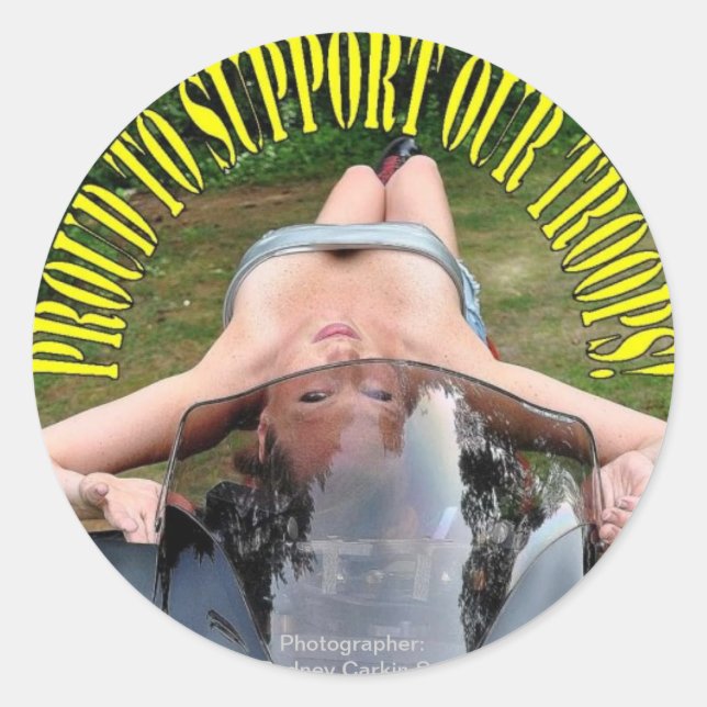 Proud to Support Our Troops Suzuki Hyabusa Circle Classic Round Sticker (Front)