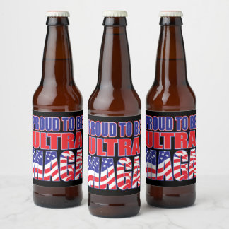 Proud to Support President Trump Beer Bottle Label
