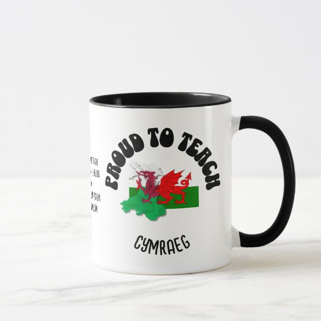 PROUD TO TEACH CYMRAEG Welsh Teacher Appreciation Mug (Right)