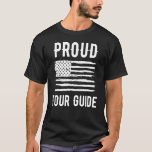 Proud Tour Guide Profession American Flag T-Shirt