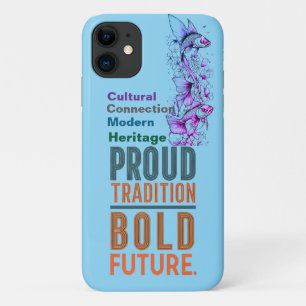 Proud Tradition, Bold Future Fish Border Design - iPhone 11 Case